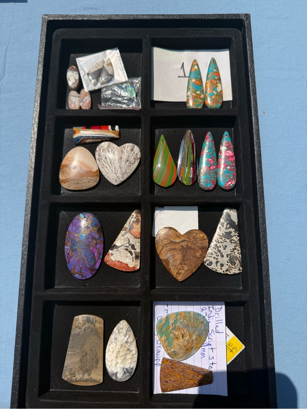 Cabochons. Assorted shapes  Gemstone Collection - Multicolor Agates and Jaspers - Picture 4 of 16